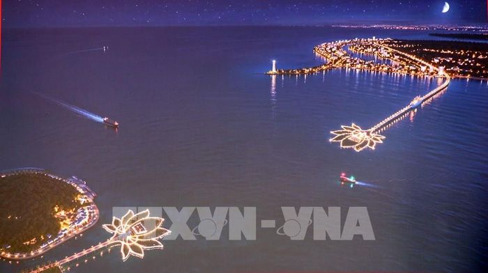 Phối cảnh Dự án Dự án đường vượt biển Cần Giờ - Vũng Tàu tạo kết nối trực tiếp giữa Cần Giờ và Vũng Tàu, mở rộng không gian phát triển kinh tế biển. Ảnh: TTXVN phát