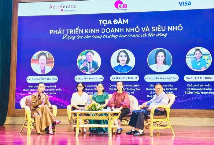 Chia sẻ kinh nghiệm từ sáng kiến AMB, đại diện Quỹ châu Á cho hay, các hỗ trợ cùng với cách tiếp cận phù hợp sẽ tạo ra nhiều cơ hội học tập và tăng cường kết nối cho các doanh nghiệp do nữ làm chủ. Ảnh: BTC cung cấp