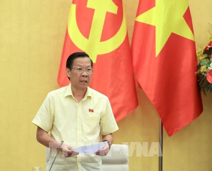 Chủ nhiệm Ủy ban Kinh tế và Tài chính Quốc hội Phan Văn Mãi phát biểu. Ảnh: Tuấn Anh - TTXVN