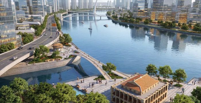 Sẽ có cầu đi bộ kết nối Bến Nhà Rồng - Khánh Hội với Bến Bạch Đằng. Ảnh: CĐT