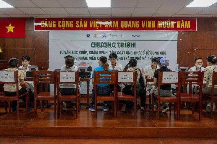 Hơn 35.000 công nhân được tầm soát sức khỏe miễn phí. Ảnh: Kim Sáng