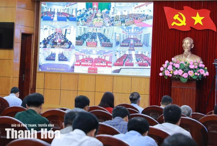 Hội nghị được kết nối trực tuyến đến các xã, phường trên địa bàn toàn tỉnh.