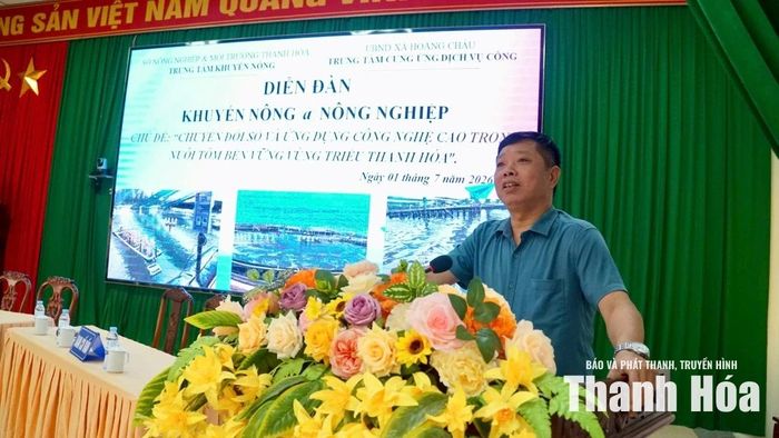 Phó Giám đốc Sở Nông nghiệp và Môi trường Nguyễn Đức Cường phát biểu tại diễn đàn.