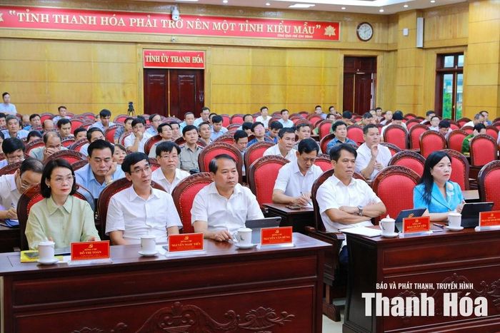 Đại biểu dự tại điểm cầu Tỉnh ủy Thanh Hóa.
