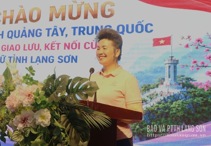 Lãnh đạo Hội Doanh nhân nữ Quảng Tây, Trung Quốc phát biểu tại chương trình
