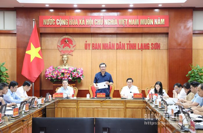Đồng chí Nguyễn Cảnh Toàn, Phó Bí thư Tỉnh ủy, Chủ tịch UBND tỉnh phát biểu kết luận cuộc họp