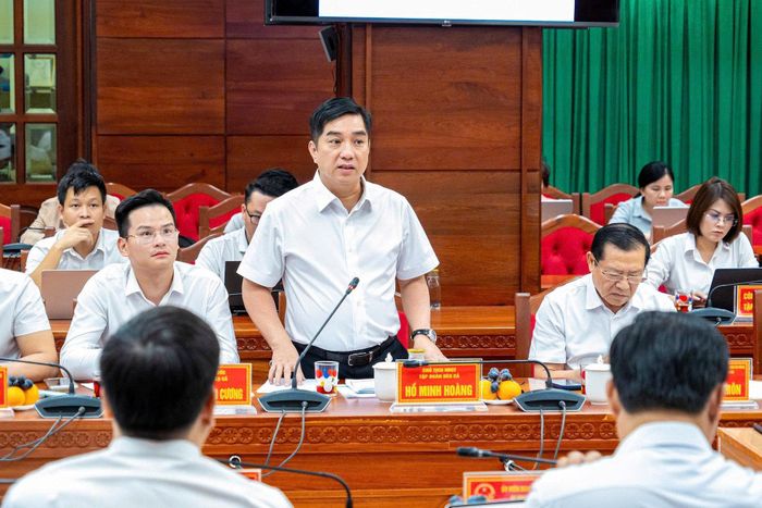 Chủ tịch HĐQT Tập đoàn Đèo Cả Hồ Minh Hoàng tại buổi làm việc. Nguồn ảnh: Đèo Cả