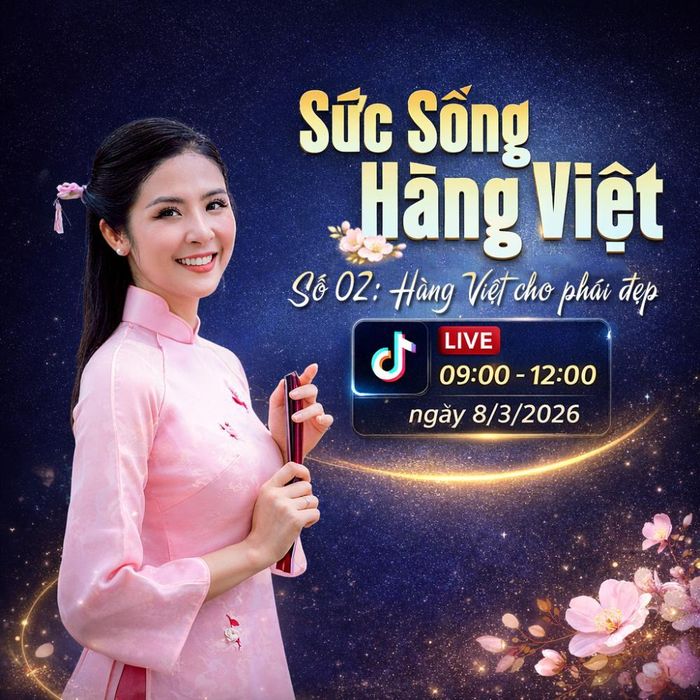 Hoa hậu Ngọc Hân tham gia livestream trong chương trình Sức sống hàng Việt số 2
