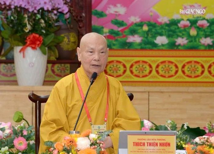 Trưởng lão Hòa thượng Thích Thiện Nhơn phát biểu đúc kết hội nghị
