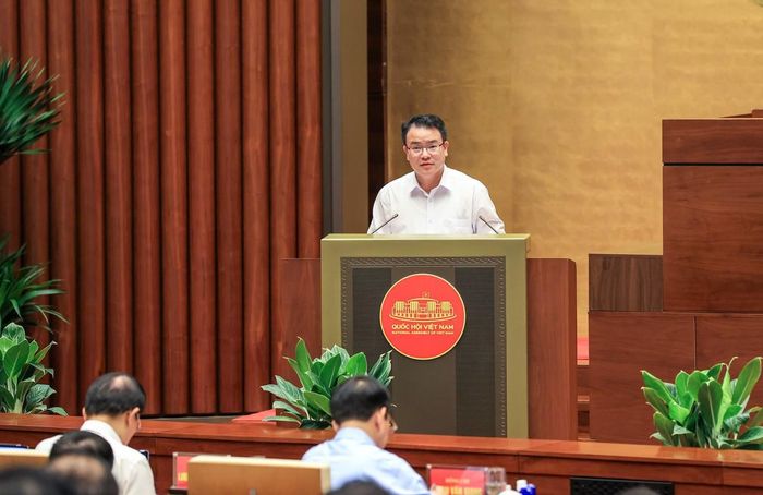 Thứ trưởng Bộ Tài chính Trần Quốc Phương trình bày tại hội nghị. Ảnh: Đức Thanh