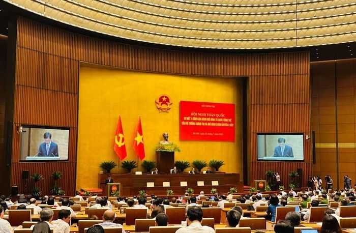 Đồng chí Nguyễn Duy Ngọc nêu rõ qua 1 năm vận hành mô hình mới đã khẳng định tính ưu việt so với mô hình cũ, thể hiện tính đúng đắn, là bước phát triển về lý luận và thực tiễn - Ảnh: VGP.