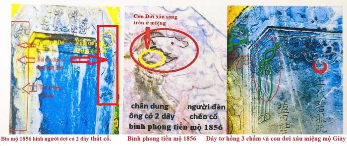 Những hình khắc đặc thù mang dấu hiệu liên kết giữa 3 ngôi mộ cổ