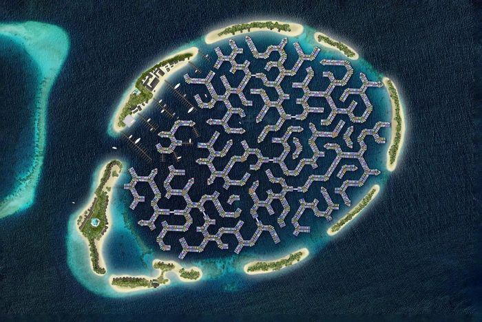Bản vẽ phối cảnh thành phố nổi Maldives. Ảnh do Waterstudio/Dutch Docklands cung cấp."