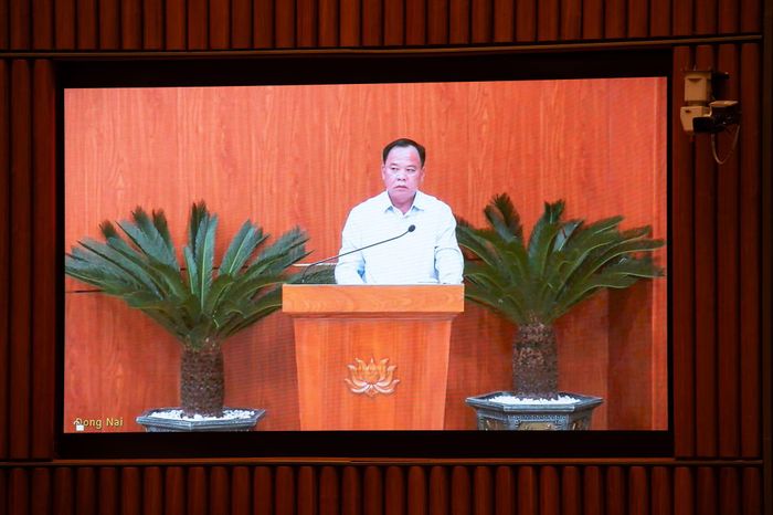 Phó Bí thư Thành ủy, Phó Trưởng Ban chỉ đạo về phát triển khoa học công nghệ, đổi mới sáng tạo và chuyển đổi số TP. Đồng Nai Võ Tấn Đức phát biểu