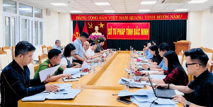 Toàn cảnh buổi làm việc với Sở Tư Pháp tỉnh Bắc Ninh. Ảnh: Thảo Lê
