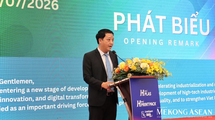  Ông Bùi Quang Hưng, Phó Cục trưởng Cục Xúc tiến thương mại (Bộ Công Thương), phát biểu khai mạc. Ảnh: Thu Thảo/Mekong ASEAN. 
