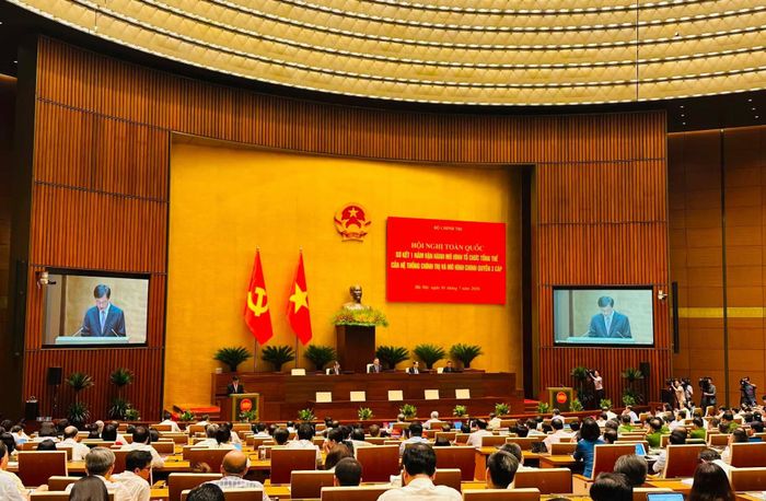 Toàn cảnh hội nghị sơ kết 1 năm vận hành chính quyền 3 cấp