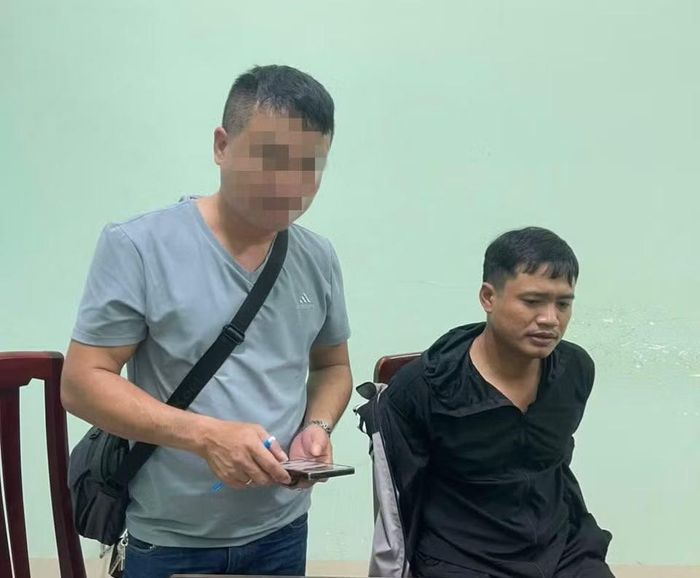 Lê Văn Mạnh tại thời điểm bị bắt giữ ở xã Phù Mỹ, tỉnh Gia Lai