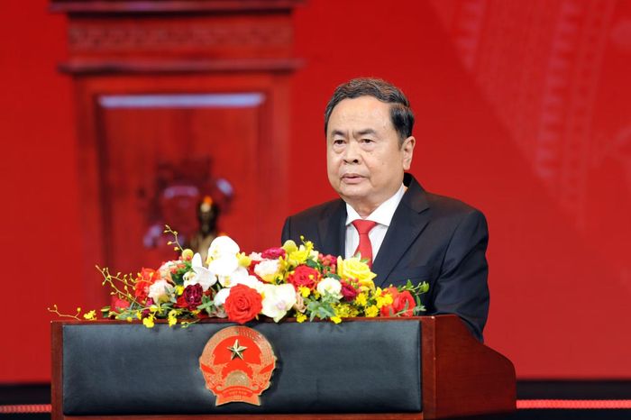 Chủ tịch Quốc hội Trần Thanh Mẫn phát biểu tại buổi lễ.