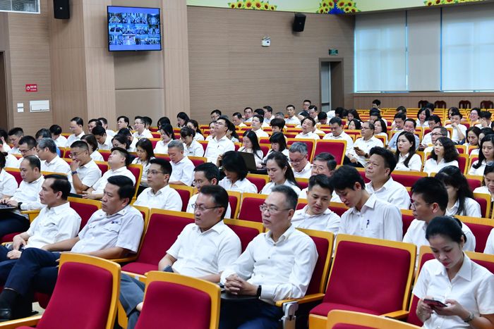 Đảng bộ KTNN kết nối Hội nghị tới 14 điểm cầu, với sự tham dự của 710 đảng viên. Ảnh: M. Thúy