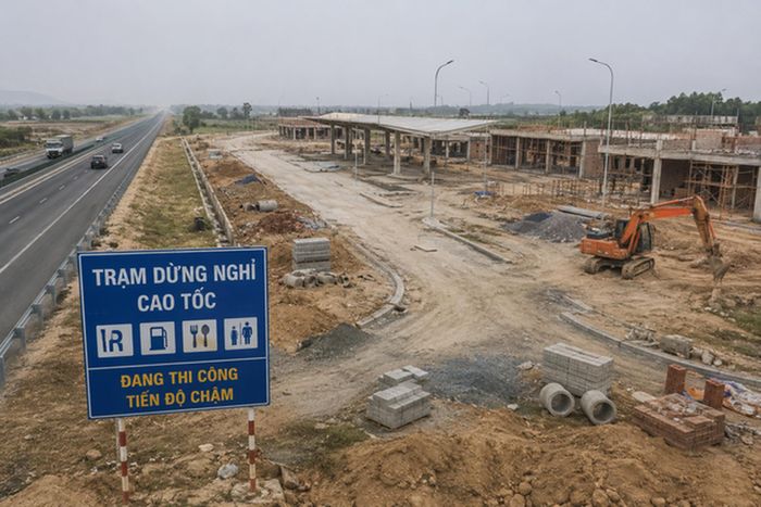 Nhiều trạm dừng nghỉ chưa hoàn thành các hạng mục dịch vụ công thiết yếu. Ảnh: Cục Đường bộ