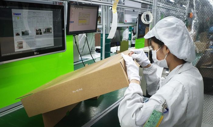 Dây chuyền sản xuất của doanh nghiệp thuộc Tập đoàn Foxconn tại Khu công nghiệp Quang Châu.