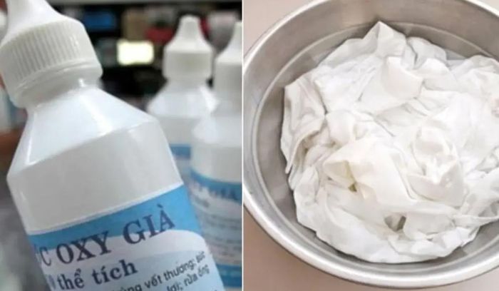 Đối với những vết ố vàng tồn tại lâu ngày, oxy già là lựa chọn đáng cân nhắc. (Ảnh minh họa)