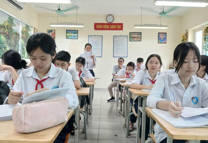 Một tiết học tại lớp 9G, Trường THCS Đại Áng, năm học 2025 - 2026. Ảnh: Hoàng Quyết