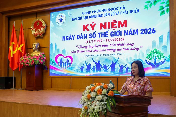 Phó Chi cục trưởng Chi cục Dân số, Trẻ em và Phòng, chống tệ nạn xã hội thành phố Hà Nội Vũ Thị Thanh Thúy phát biểu tại hội nghị. Ảnh: Duy Khánh