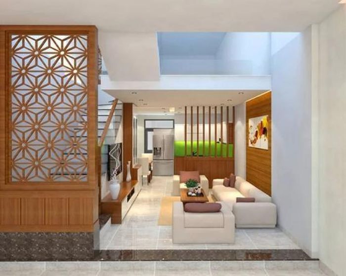 Cầu thang nên được đặt ở những vị trí kín đáo, không trở thành điểm nhấn chính khi vừa bước vào nhà.