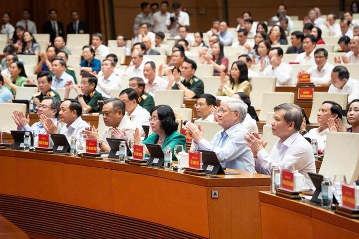 Lãnh đạo Đảng, Nhà nước dự Hội nghị tại điểm cầu Nhà Quốc hội.