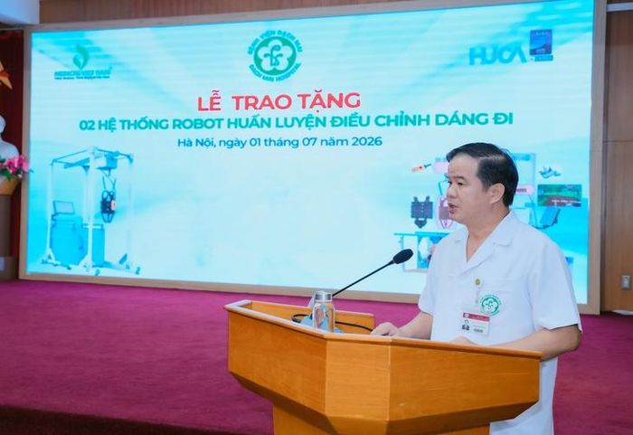 PGS.TS Đào Xuân Cơ, Giám đốc Bệnh viện Bạch Mai phát biểu.