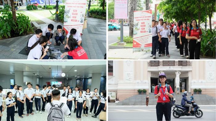  Chiến sĩ Đội hình Tự hào Sử Việt tham gia trò chơi ở các trạm Ga Metro Bến Thành, Nhà hát Thành phố. 