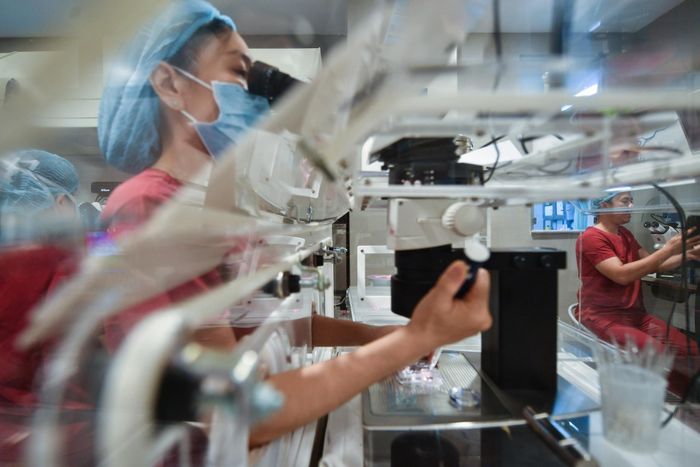Phòng lab hiện đại tại đơn vị Hỗ trợ sinh sản, khoa Hiếm muộn, Bệnh viện Từ Dũ hồi năm 2023. Ảnh: Duy Hiệu.