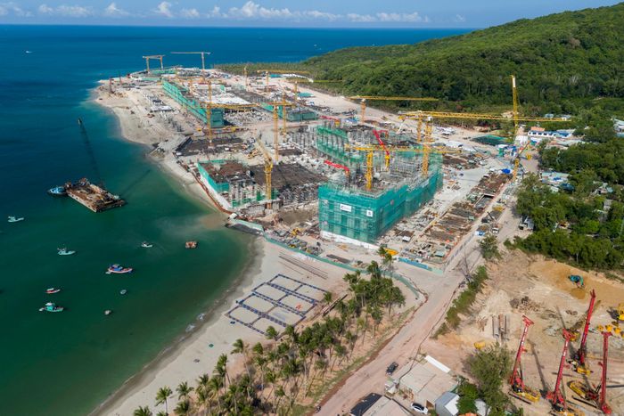 Cụm dự án Trung tâm hội nghị APEC ở khu lấn biển Bãi Đất Đỏ, Khu phố 7, thuộc Đặc khu Phú Quốc là một trong những dự án được miễn "room tín dụng". Ảnh: Quỳnh Danh.