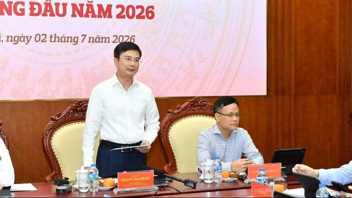 Phó Thống đốc Ngân hàng Nhà nước Phạm Thanh Hà phát biểu tại cuộc họp báo.