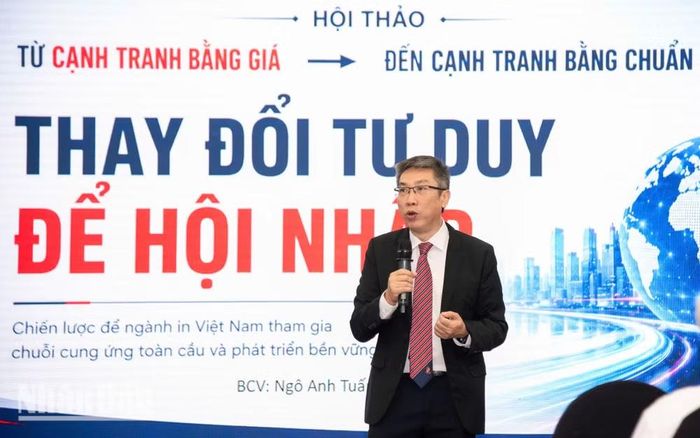 Phó Giáo sư, Tiến sĩ Ngô Anh Tuấn, Phó Chủ tịch Hiệp hội In Việt Nam. (Ảnh: MINH DUY)