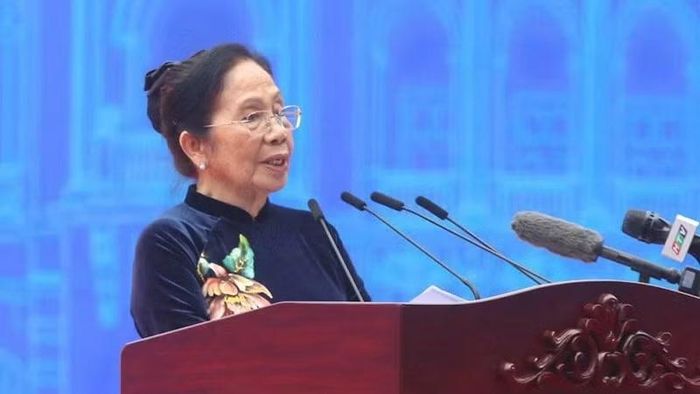 Anh hùng Lao động, Thầy thuốc Nhân dân, bác sĩ Nguyễn Thị Ngọc Phượng phát biểu tại buổi lễ. (Ảnh: Ban tổ chức cung cấp)