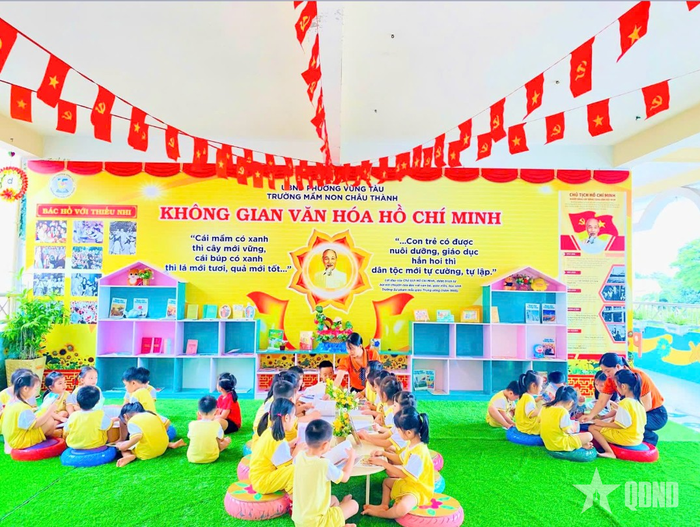  Không gian văn hóa Hồ Chí Minh tại Trường Mầm non Châu Thành, phường Vũng Tàu, TP Hồ Chí Minh.