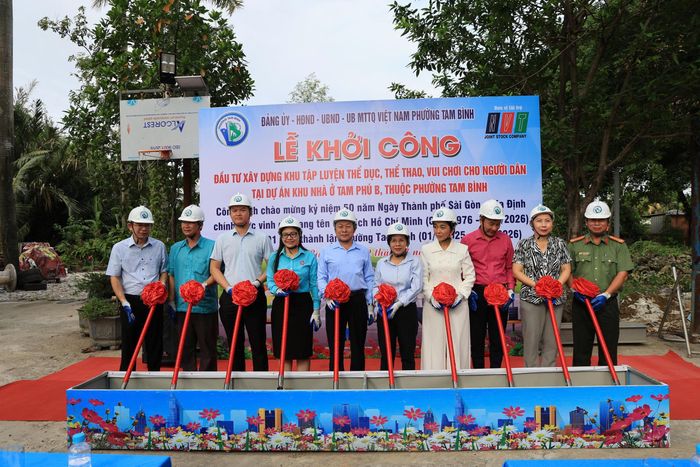 Phường Tam Bình khởi công khu tập luyện thể dục, thể thao, vui chơi cho người dân. Ảnh: ANH VŨ