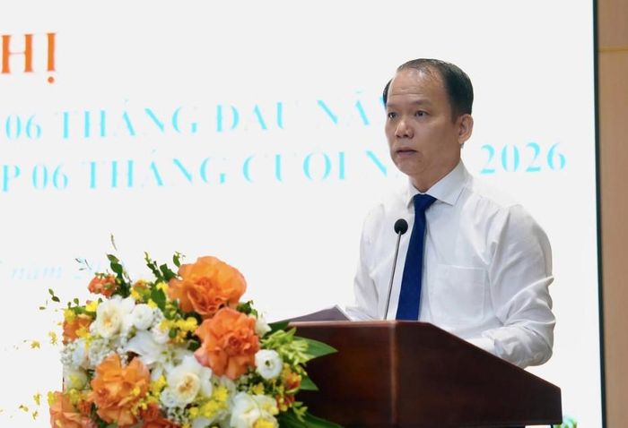 Ông Hoàng Thanh Tùng, Ủy viên Trung ương Đảng, Bộ trưởng Bộ Tư pháp, chủ trì Hội nghị sơ kết công tác tư pháp 6 tháng đầu năm 2026. Nguồn: Bộ Tư pháp.