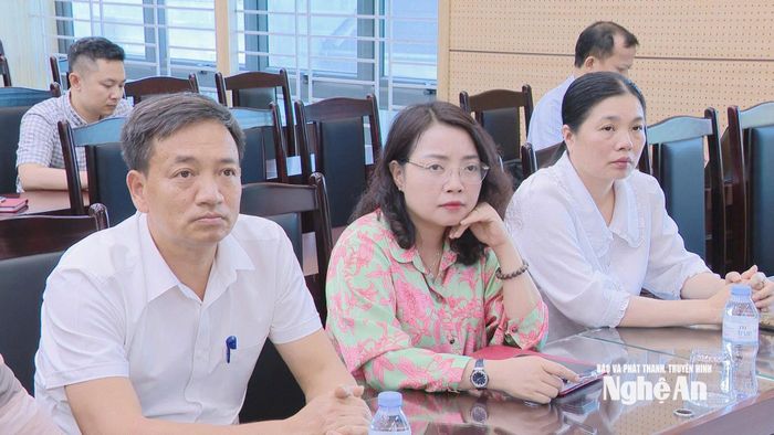 Các đại biểu dự hội nghị tại điểm cầu tỉnh Nghệ An. Ảnh: Xuân Hướng
