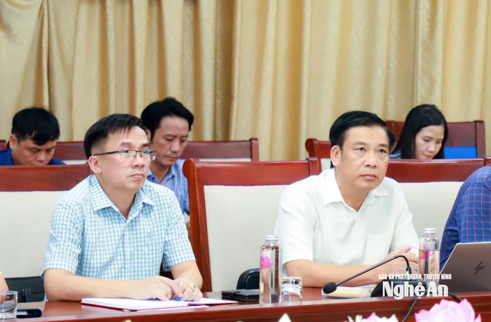 Các đại biểu dự hội nghị tại điểm cầu UBND tỉnh Nghệ An. Ảnh: Thành Duy