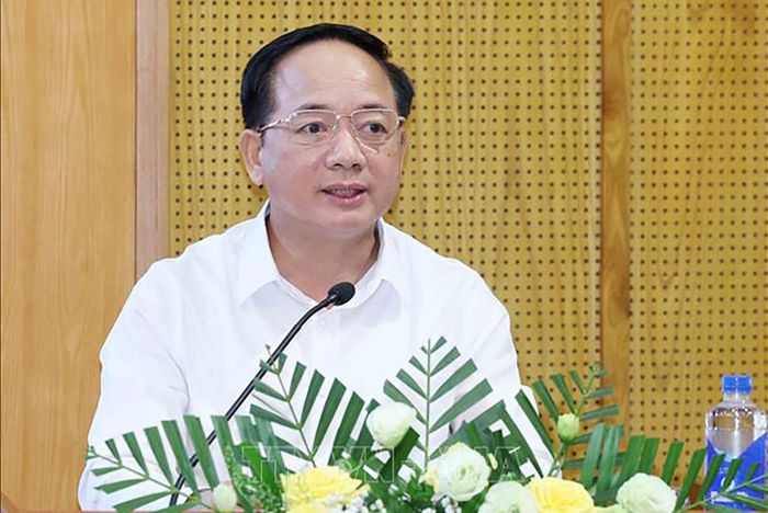 Trưởng ban Tuyên giáo và Dân vận Trung ương Trịnh Văn Quyết kết luận hội nghị. Ảnh: TTXVN.