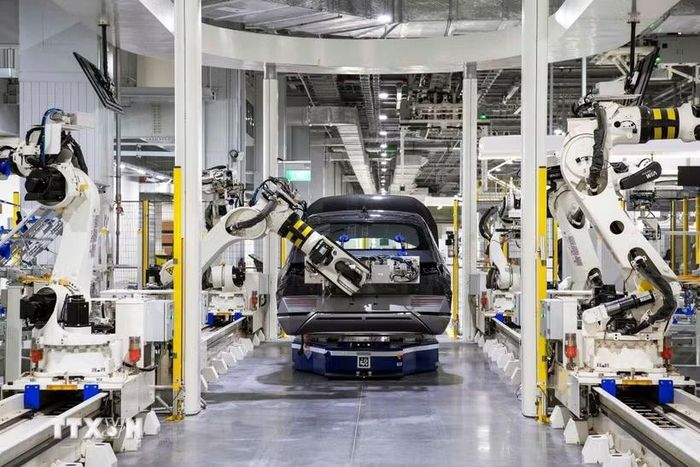 Dây chuyền sản xuất của Hyundai Motor. (Ảnh: Yonhap/TTXVN)