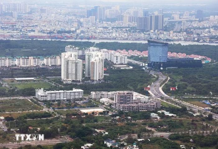 Khu đô thị Thủ Thiêm. (Ảnh: Hồng Đạt/TTXVN)