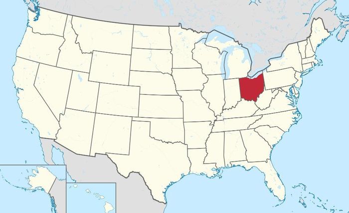 Bản đồ chỉ vị trí của bang Ohio - nơi xảy ra vụ việc. Ảnh: Wikimedia Commons