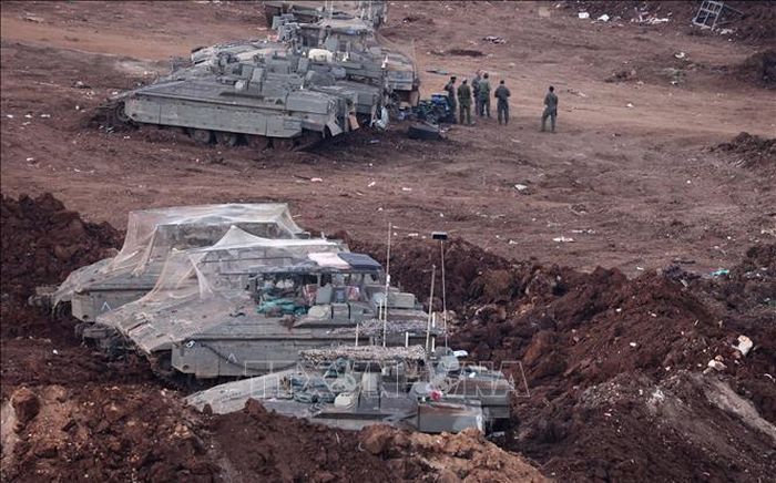 Binh sĩ Israel được triển khai ở miền Bắc nước này, gần biên giới với Liban. Ảnh: THX/TTXVN