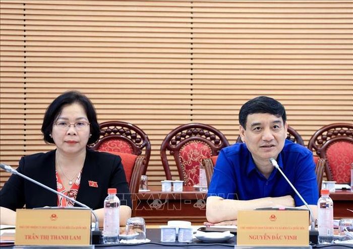 Chủ nhiệm Ủy ban Văn hóa và Xã hội của Quốc hội Nguyễn Đắc Vinh phát biểu. Ảnh: Tuấn Anh/TTXVN