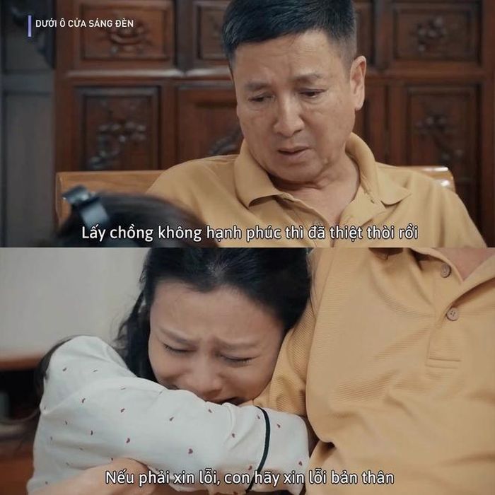 Ông Đăng không lời trách móc con gái về chuyện ly hôn. Ảnh VTV.